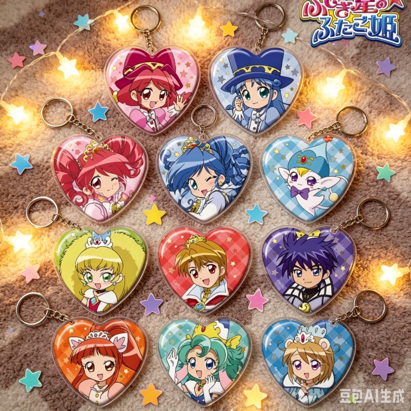 Decor Lighting Phone Number - ワンダープラネットの双子姫アニメアクリルペンダントキーホルダーギフトコレクション装飾6cm携帯電話ペンダントイヤリング