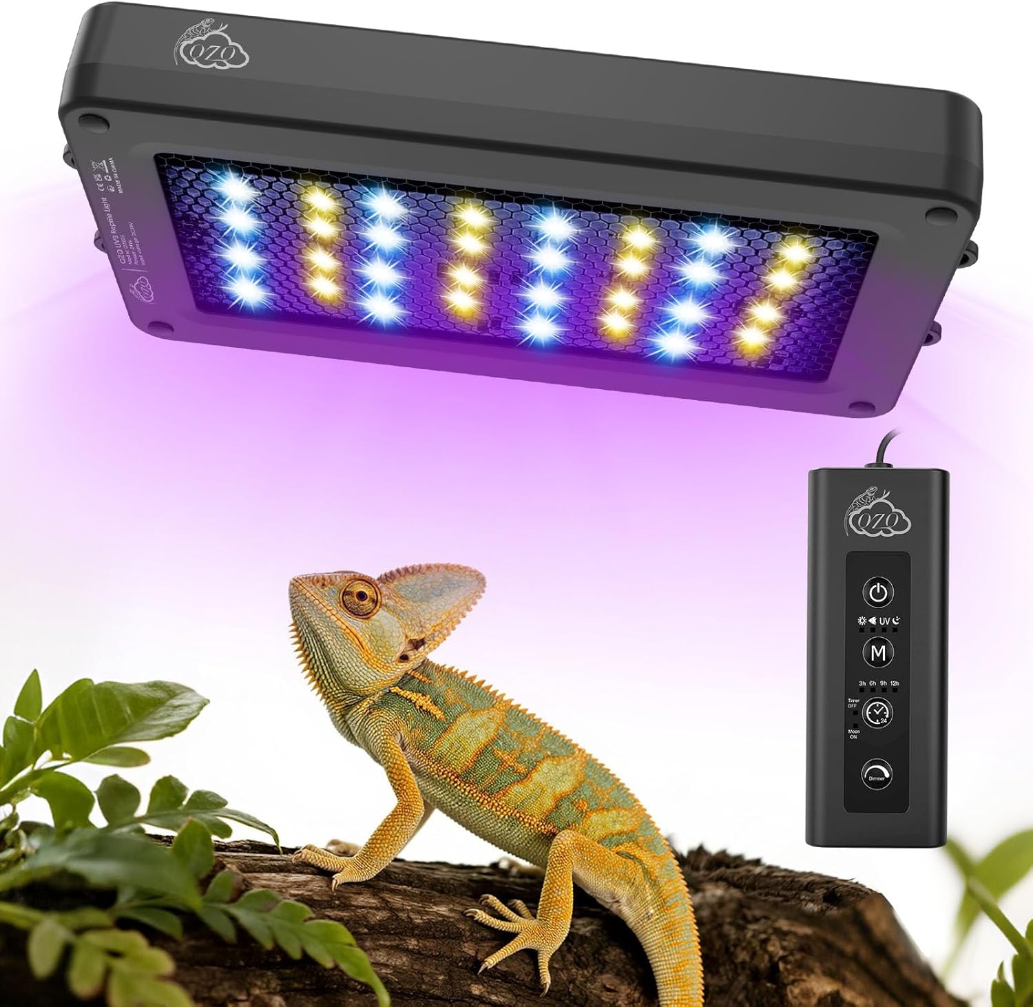 Gecko Lighting & Decor - 24W LED UVA UVB 爬虫類ランプ 調光機能付き