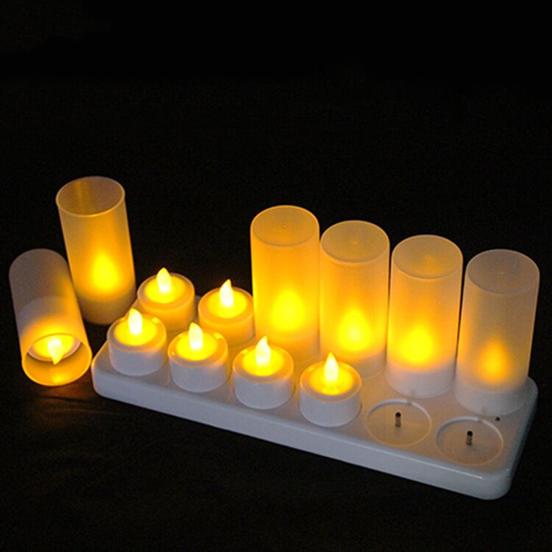 Decor Lighting Pack - 充電式LEDキャンドル フレームレスティーライト 電気ライト クリスマス バレンタイン ウェディング