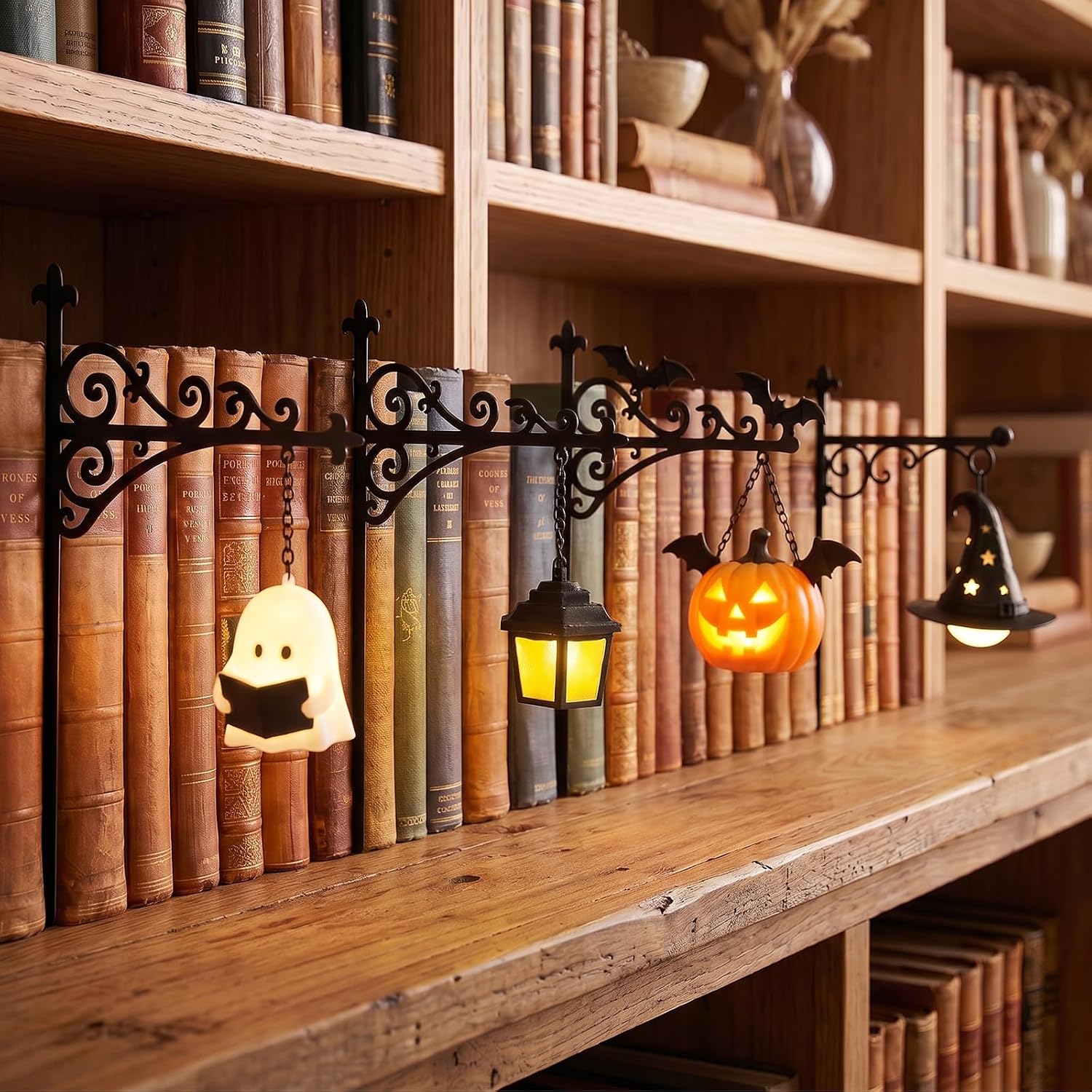 Room Decor Lighting Lamp - ライブラリーランタン-装飾的な本棚照明読書スペースLEDナイトライト木製本棚ランプホームルーム装飾品