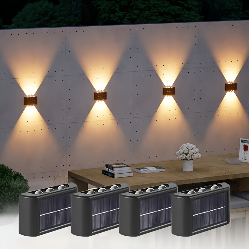 Lighting Decor Outdoor - LEDソーラーライト 屋外防水 ソーラーウォールランプ 上下発光 ガーデンフェンス装飾用 ソーラー式ウォールランプ