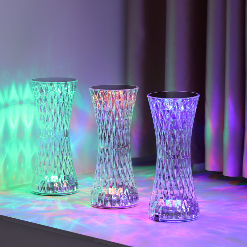 Room Decor Lighting Lamp - クリスタルベッドサイドテーブルランプクリスマスアクリル装飾ナイトライト寝室ベッドサイドLED照明ギフトダイヤモンドデスクランプUSB充電式