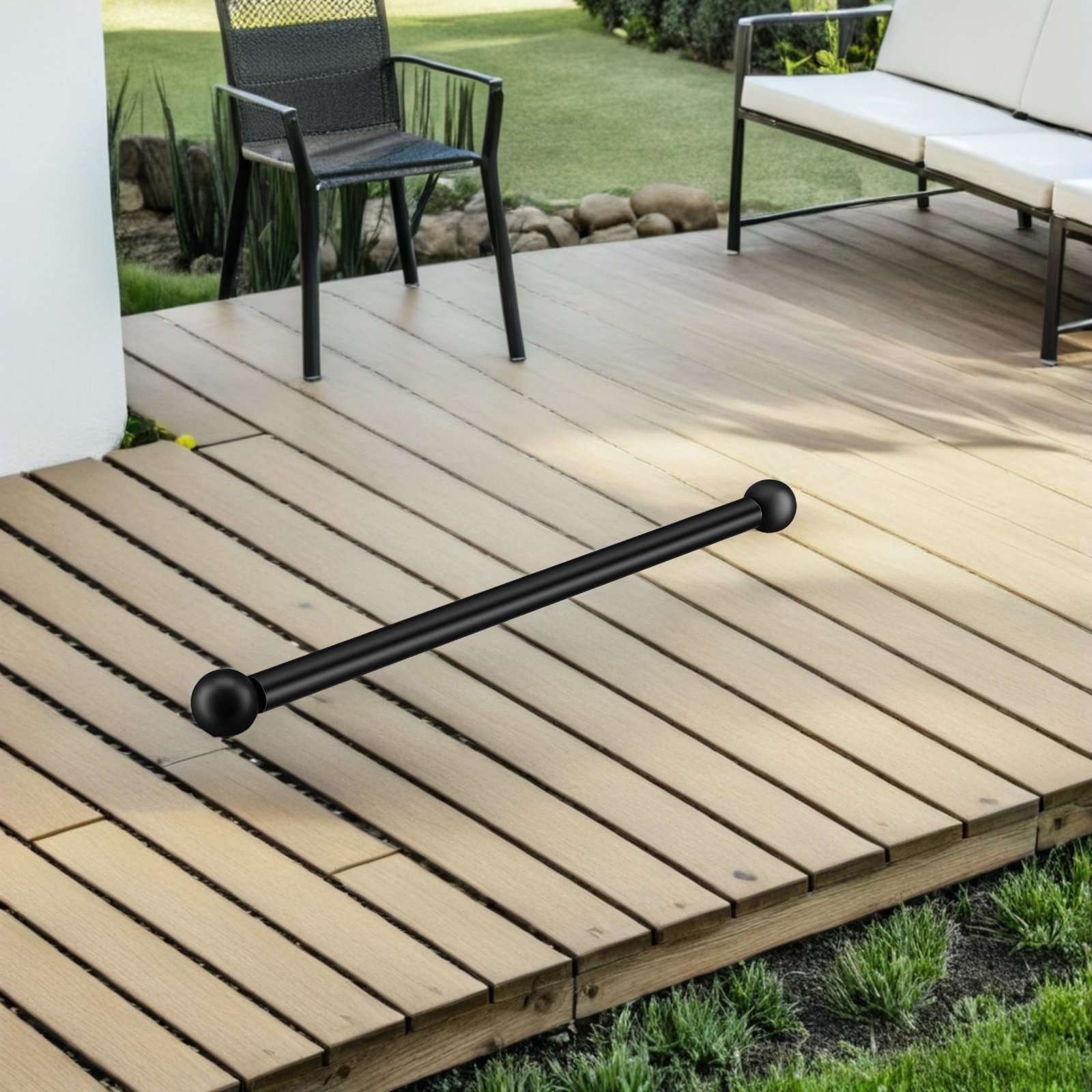 Lighting Decor Outdoor - 2個入りランプポストクロスアーム ブラックメタル製 耐候性 はしご用交換ハンドル 屋外照明柱 ガーデンパティオ装飾用