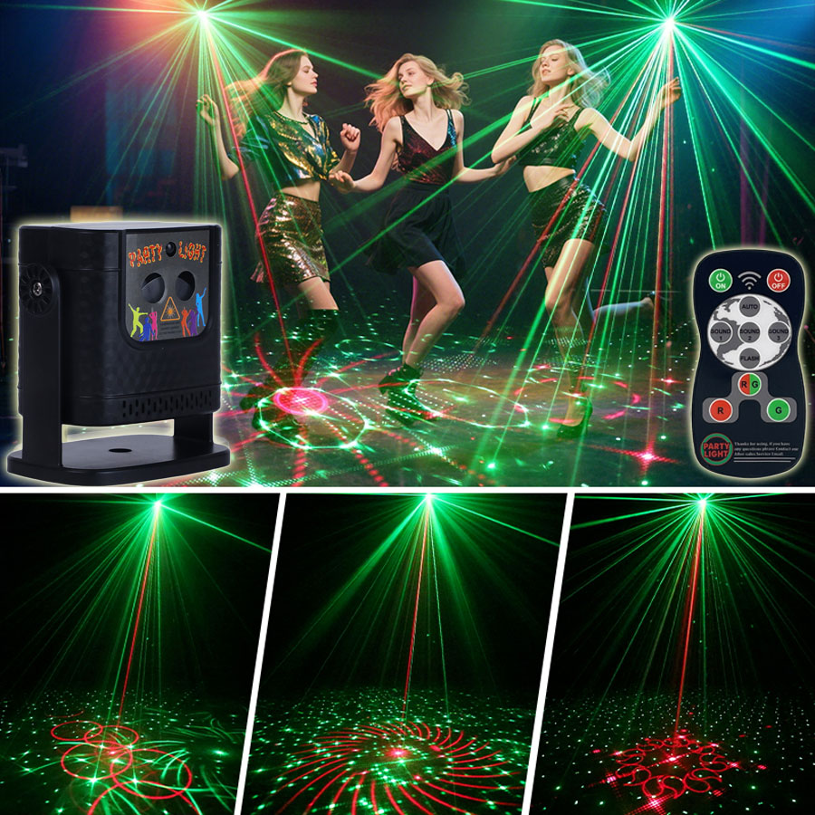 Lighting Effect Home Decor - YSHR10 60パターン R&Gレーザー誕生日パーティーライト効果 DJディスコプロジェクターフラッシュバーダンス寝室クリスマスデコレーションランプ