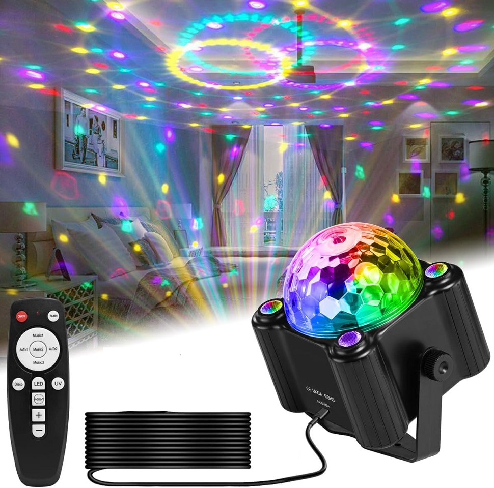 Lighting Effect Home Decor - パーティーライト Dj ディスコボールライト音声制御ストロボステージカラフルなライト誕生日クリスマスパフォーマンスパーティーの装飾