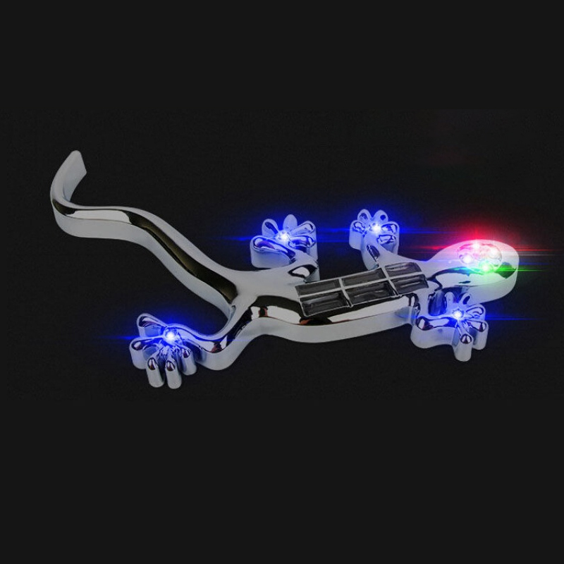 Gecko Lighting & Decor - Led 車ヤモリソーラー警告信号灯 ABS ステッカー設置振動誘導高輝度自動車外装雰囲気ランプ