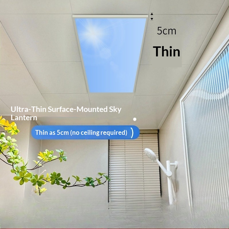 Lighting Effect Home Decor - モダンアクリル超薄型スマートLEDスカイライト天井照明自然光効果リビングルーム寝室廊下家の装飾