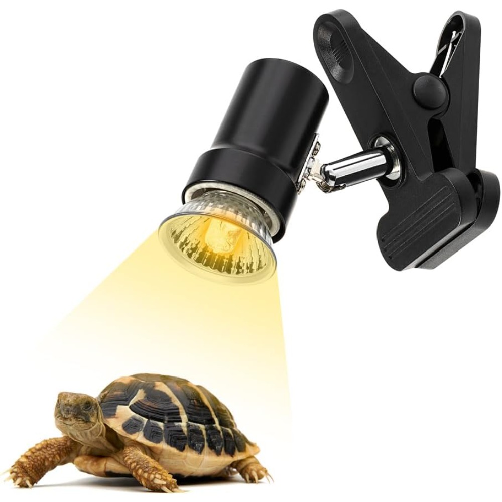 Gecko Lighting & Decor - 爬虫類用ヒートランプホルダー E27 クリップ式 バスキングライトホルダー カメ、トカゲ、ヤモリ、ヘビ、テラリウム用加熱ランプ