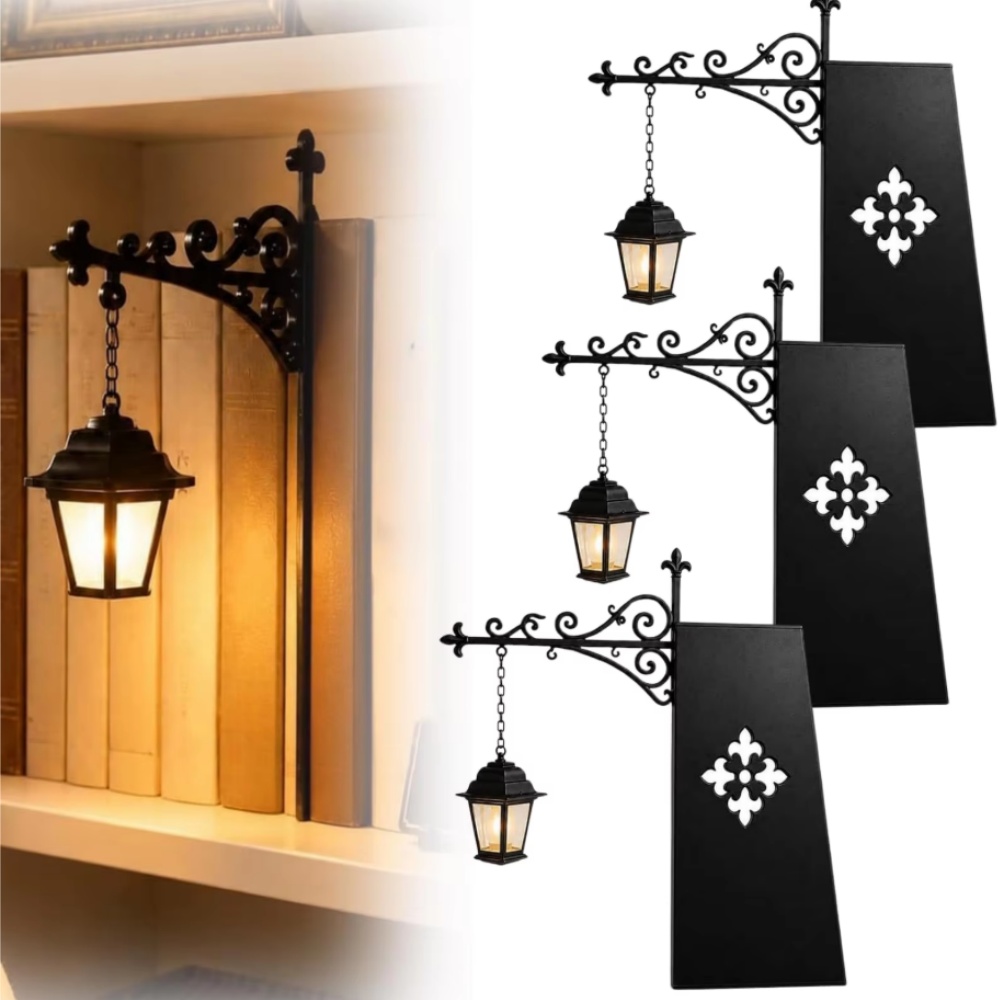 Decor Lighting & Decor Fires - ライブラリーランタン装飾本棚照明レトロライブラリーランタン本棚ランプ多機能暖かいLED常夜灯飾り