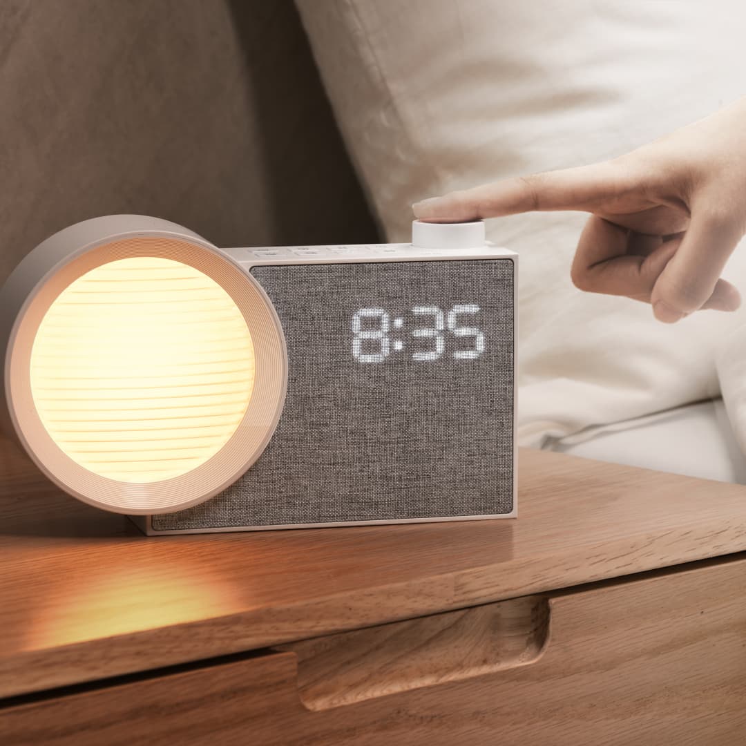 Room Decor Lighting Lamp - WILIT LEDナイトライト目覚まし時計、ホワイトノイズ＆タイマー付きベッドサイドランプ - 温かみのある雰囲気の寝室装飾ギフト、ムードライト、睡眠用ライト