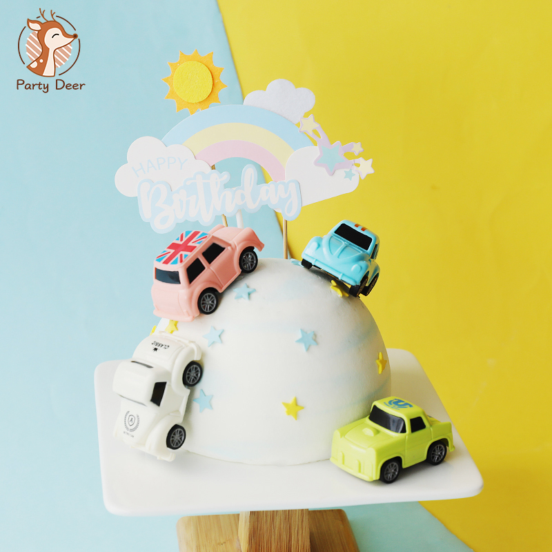 Lighting Mcqueen Birthday Decor - ミニカー総動員ケーキデコレーションアクセサリー少年テーマケーキレーシングドライバーベークデコレーションアクセサリー愛のギフト