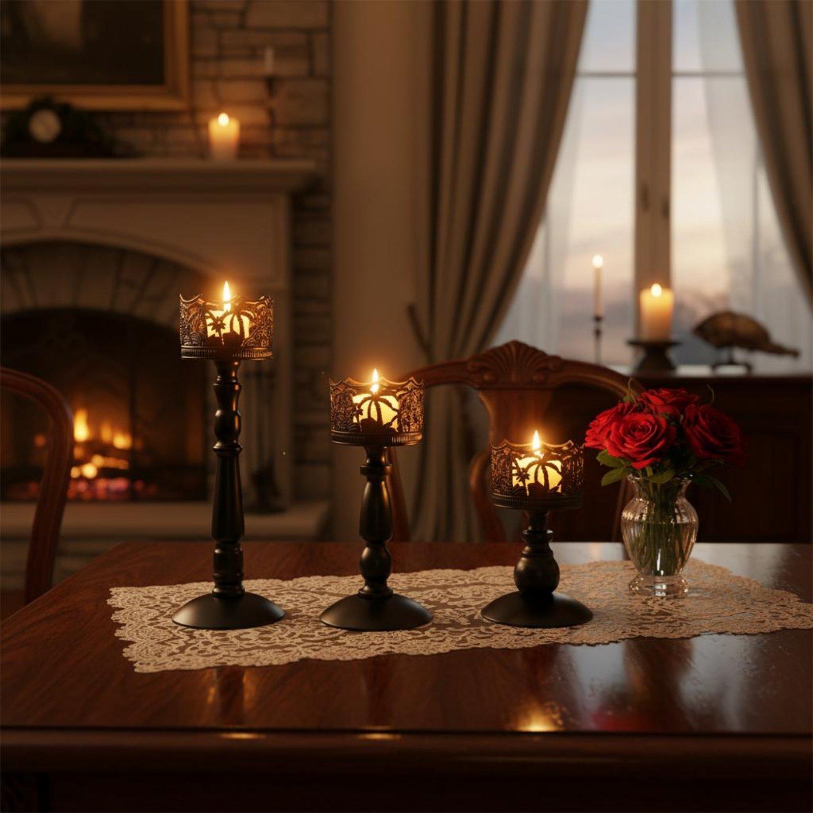 鉄製キャンドルスティック エレガントなメタルキャンドルホルダ - Candle Holder Set のレビューと価格