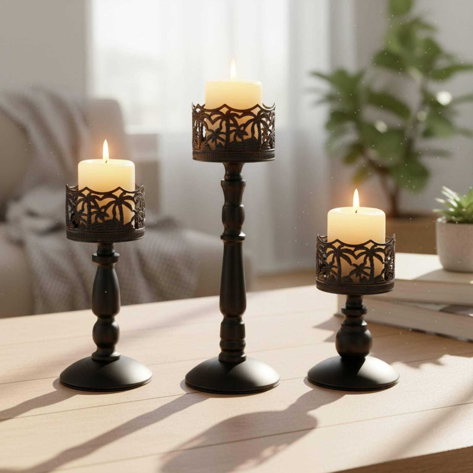 鉄製キャンドルスティック エレガントなメタルキャンドルホルダ - Candle Holder Set のレビューと価格
