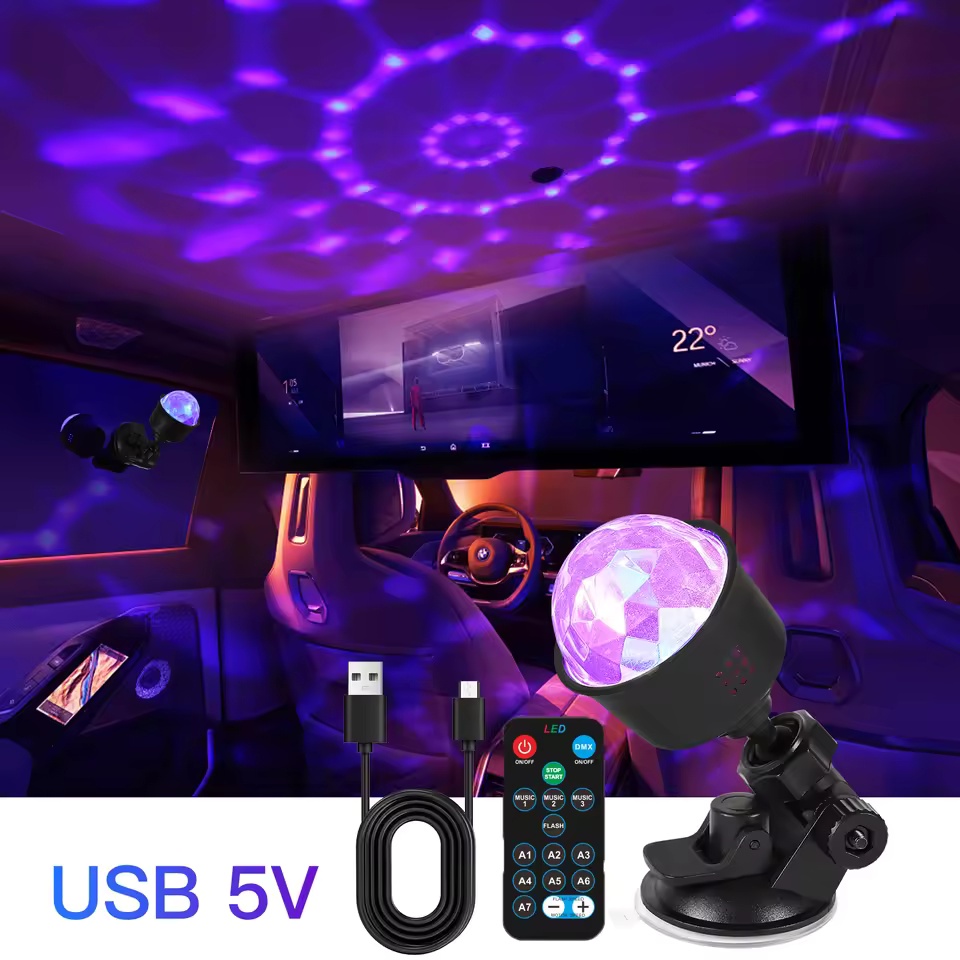 RGBサウンド起動LEDディスコボールライト、リモコン付き回 - Lighting Effect Home Decor のレビューと価格