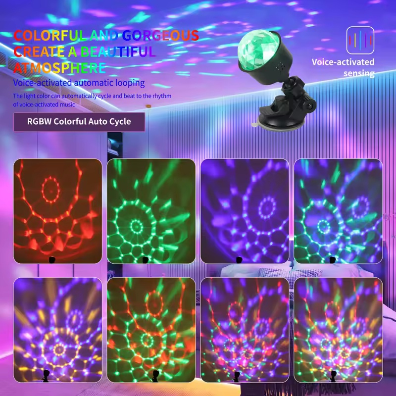 RGBサウンド起動LEDディスコボールライト、リモコン付き回 - Lighting Effect Home Decor のレビューと価格