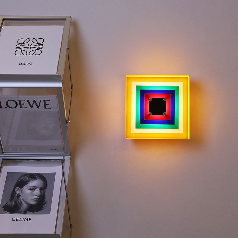 メンフィス-カラフルなフォトフレームウォールランプ,ミニマリ - Lighting Room Decor Photo のレビューと価格
