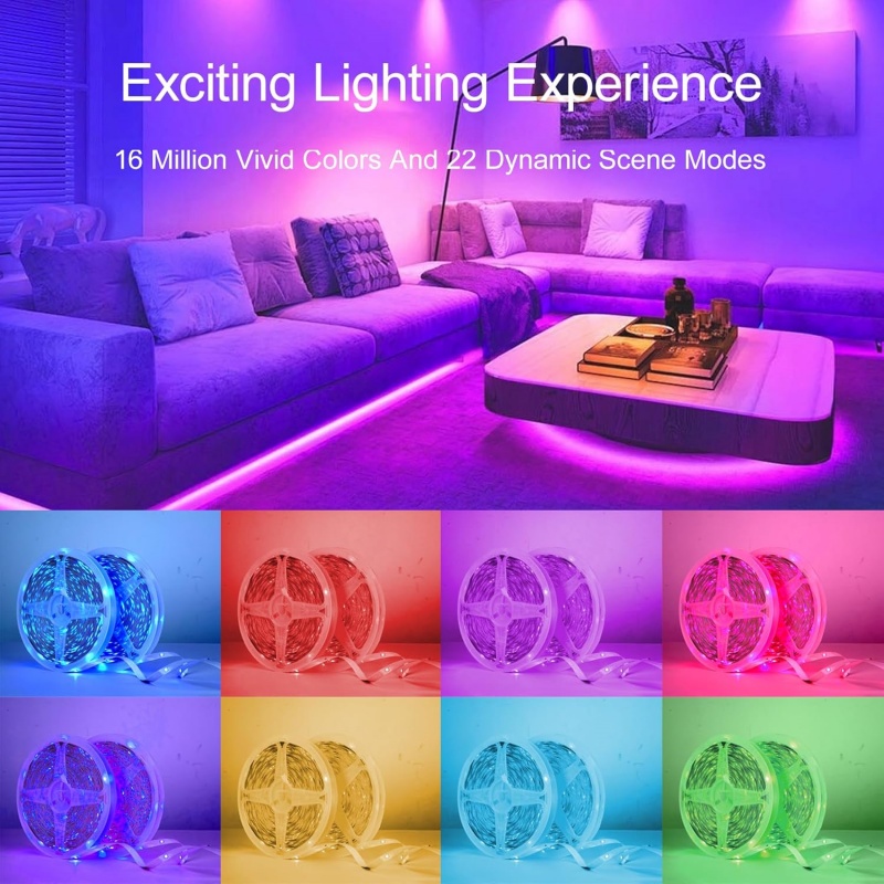 DC 5V USB LED ストリップライト APP 制御色 - Room Decor Lighting Lamp のレビューと価格