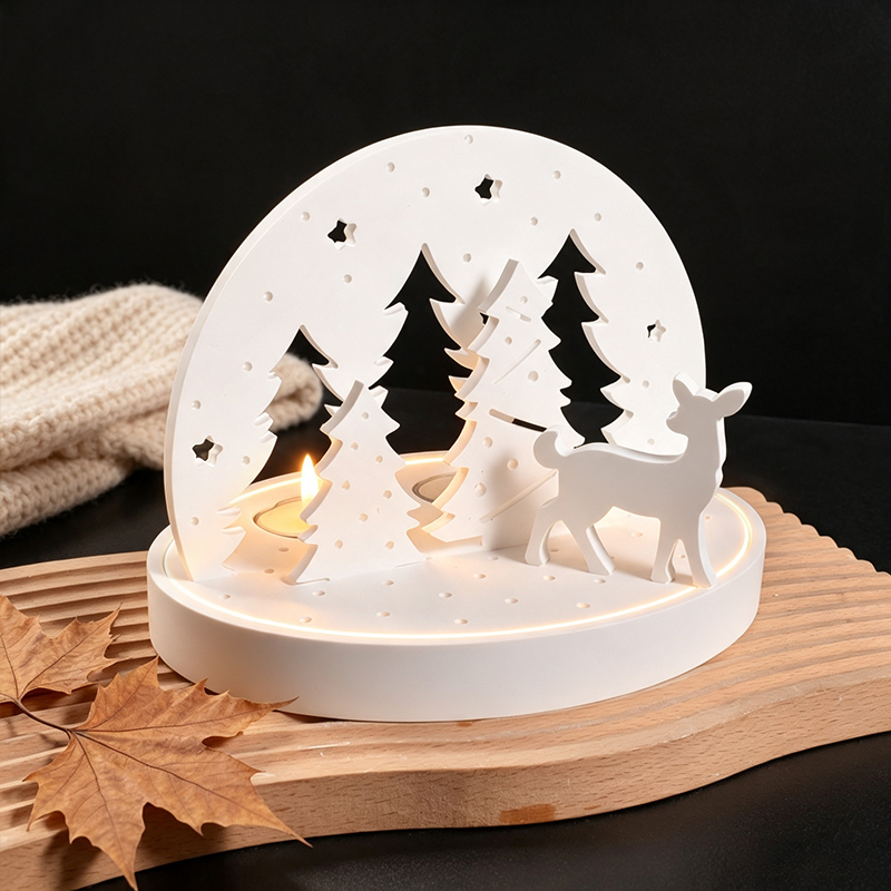 クリスマスエルクティーライトキャンドルホルダーシリコンモール - Candle Holder Set のレビューと価格