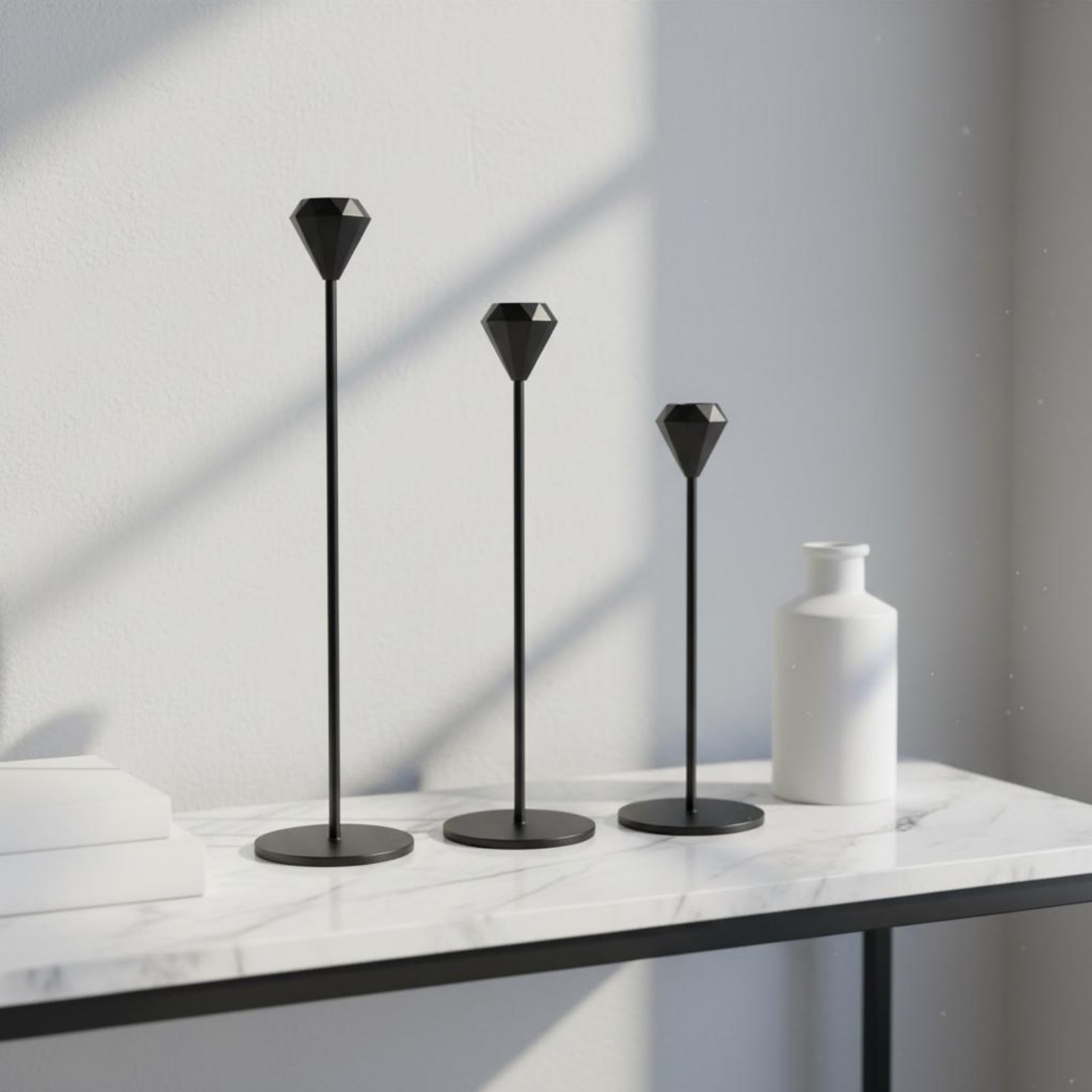3ピースクリスタルトップキャンドルスティックセット エレガン - Candle Holder Set のレビューと価格