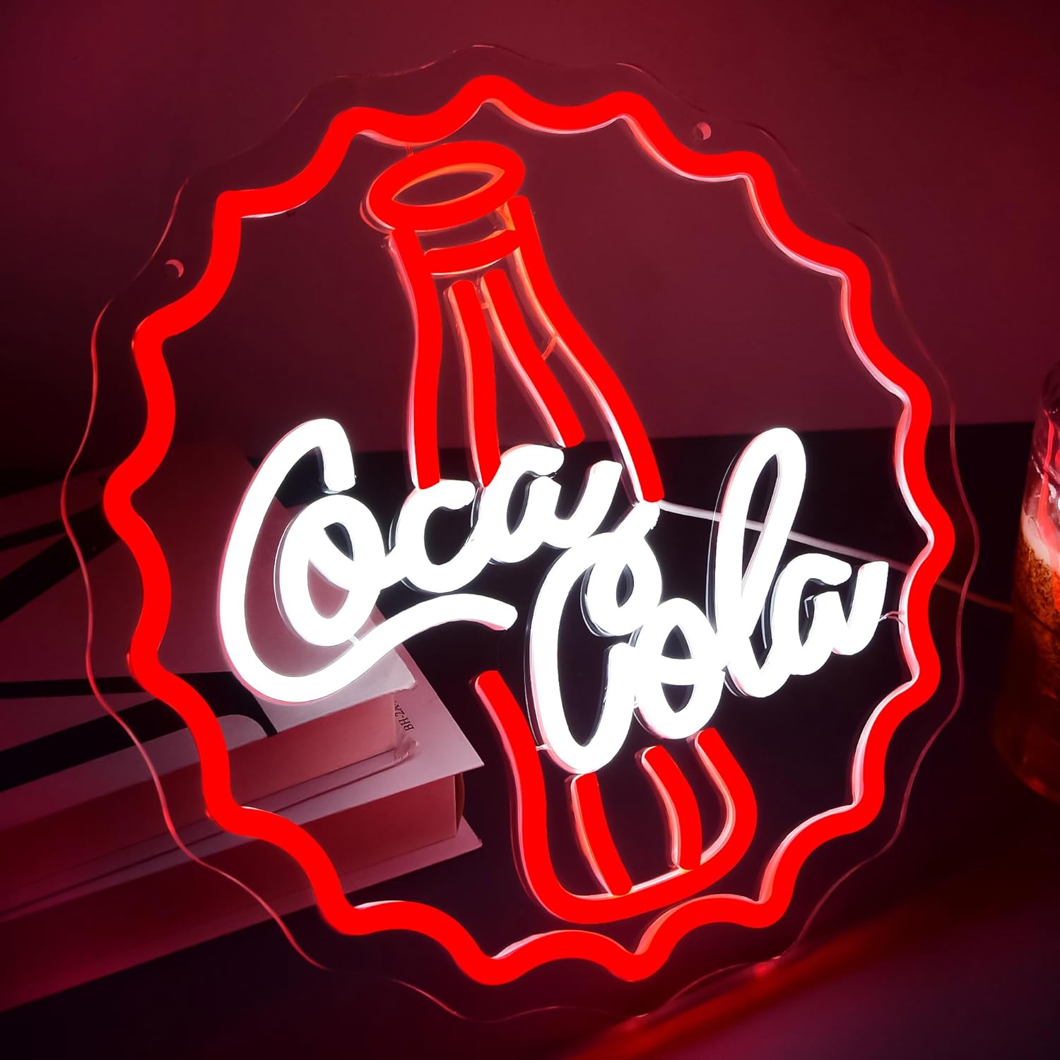 コーラネオンサインアートウォールライトUSB LEDネオンラ - Restaurant Lighting Decoration のレビューと価格