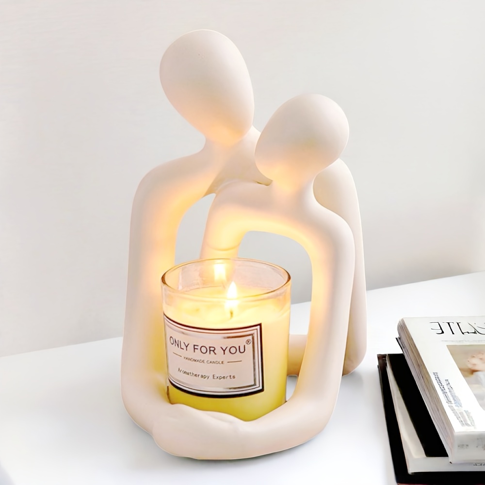 抽象的なカップルの抱擁像、モダンミニマリスト樹脂製置物、温か - Lighting Effect Home Decor のレビューと価格