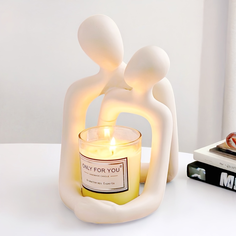 抽象的なカップルの抱擁像、モダンミニマリスト樹脂製置物、温か - Lighting Effect Home Decor のレビューと価格
