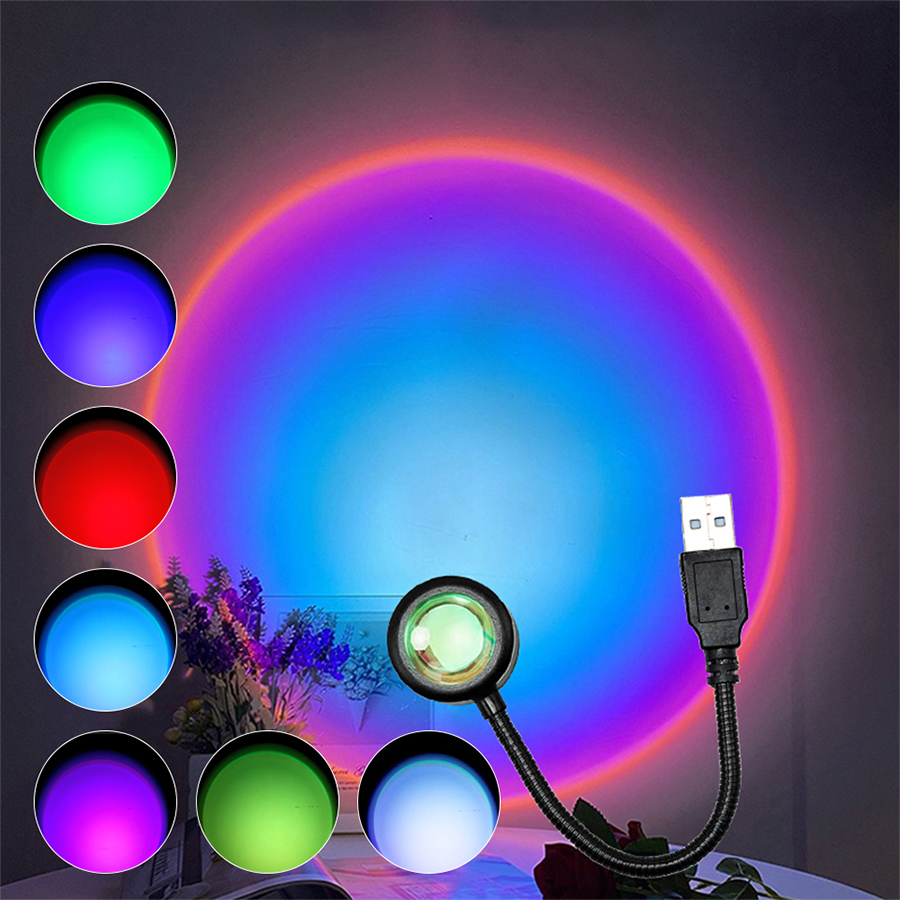 USB LEDサンセットランププロジェクターナイトライトゴー - Decor Lighting Hours のレビューと価格