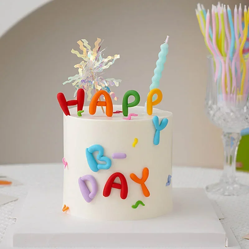 1 セットハッピーバースデーケーキトッパーカラフルな手紙挿入 - Lighting Mcqueen Birthday Decor のレビューと価格