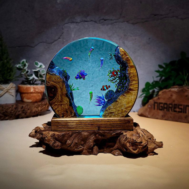 海洋水族館生物樹脂テーブルライトクリエイティブアート装飾熱帯 - Lighting Decor Wedding のレビューと価格