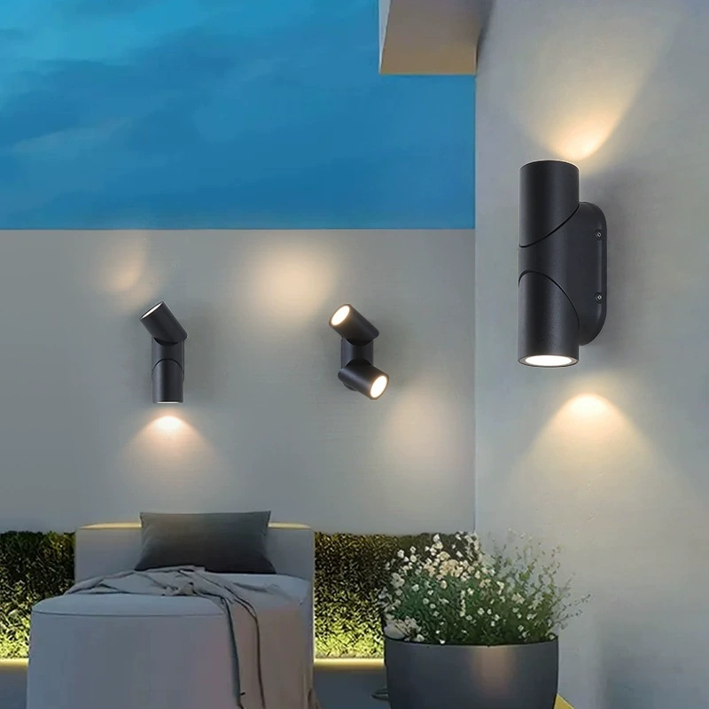 上下発光効果LED屋外壁掛けランプ アルミ製ブラックウォール - Lighting Effect Home Decor のレビューと価格