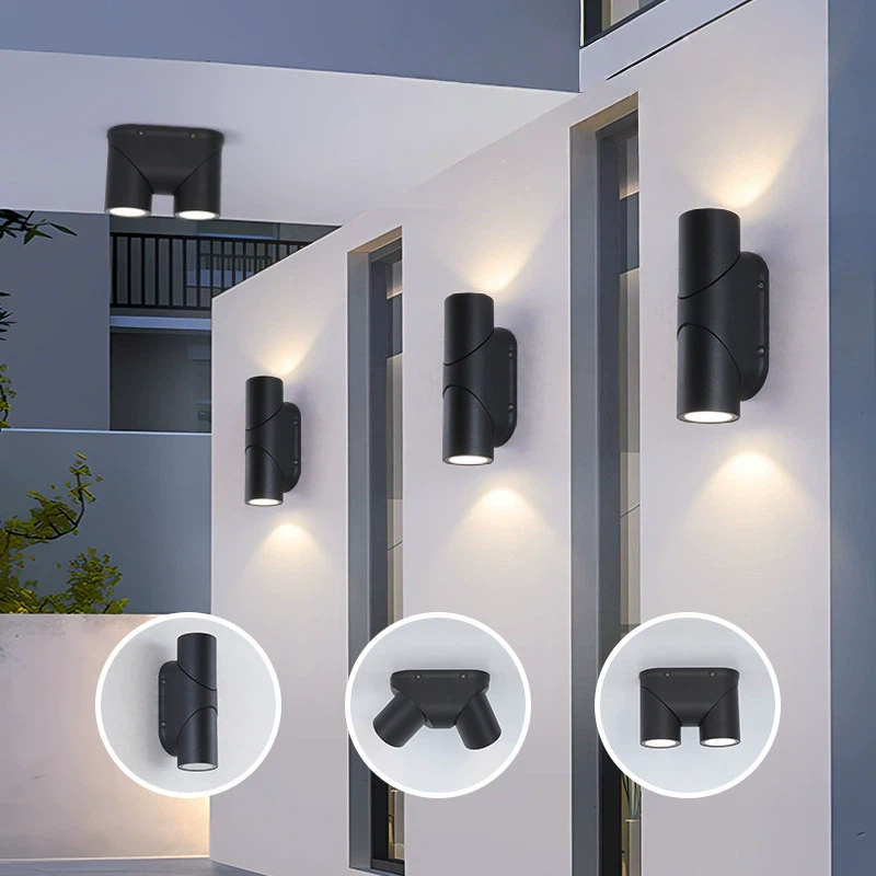 上下発光効果LED屋外壁掛けランプ アルミ製ブラックウォール - Lighting Effect Home Decor のレビューと価格