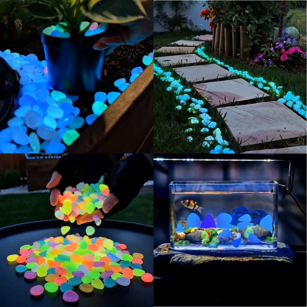 カラフルな暗闇で光る発光石、庭石、屋外庭園通路、水槽、鉢植え - Decor Lighting Pack のレビューと価格