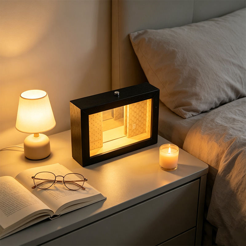リアルルームアビスインフィニティミラーフォトフレーム、LED - Lighting Room Decor Photo のレビューと価格