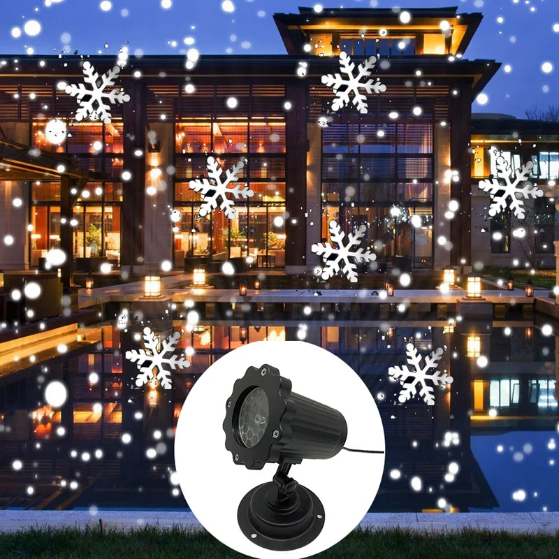 クリスマススノーフレークレーザーライト降雪プロジェクターIP - Lighting Effect Home Decor のレビューと価格