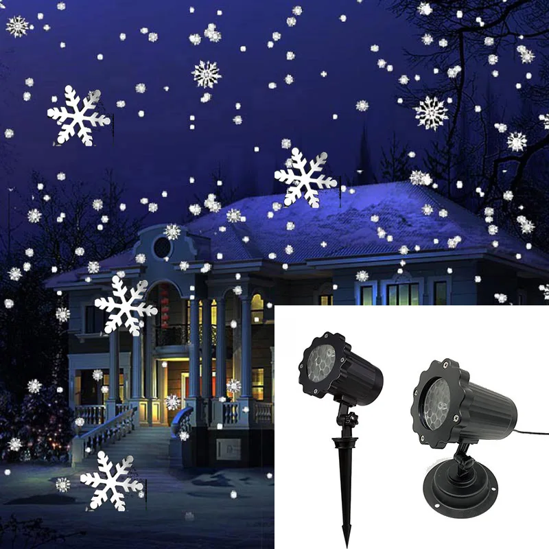 クリスマススノーフレークレーザーライト降雪プロジェクターIP - Lighting Effect Home Decor のレビューと価格