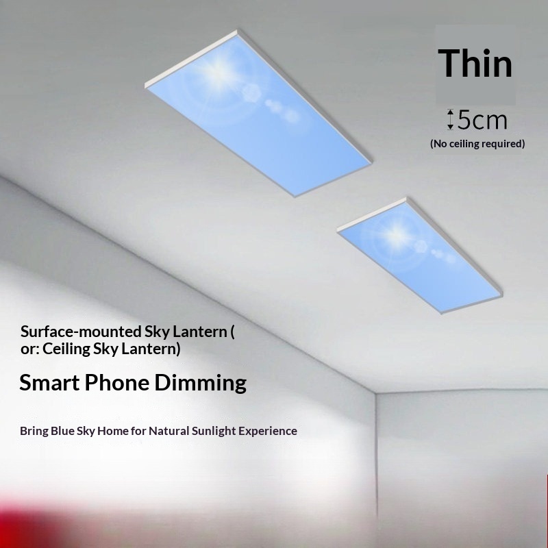 モダンアクリル超薄型スマートLEDスカイライト天井照明自然光 - Lighting Effect Home Decor のレビューと価格