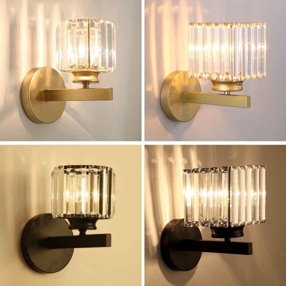 ライトラグジュアリークリスタルウォールランプ 3色変更LED - Lighting Effect Home Decor のレビューと価格
