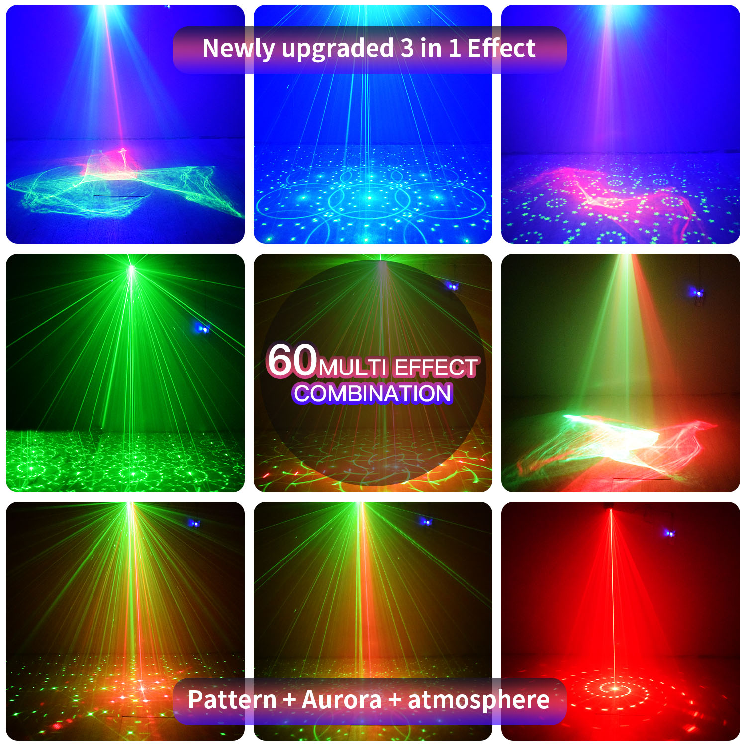 パーティーライト、DJディスコライト、オーロラパターンストロ - Lighting Effect Home Decor のレビューと価格