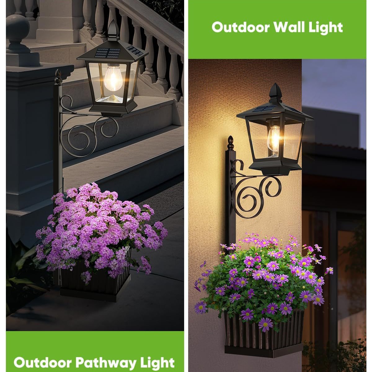 2 in 1 ソーラープランターランプ 防水 暖白色 屋外壁 - Lighting Decor Outdoor のレビューと価格