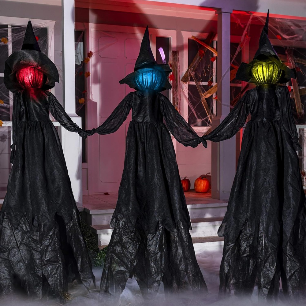 3パック 51インチ ハロウィン魔女デコレーション 屋外ヤー - Decor Lighting Pack のレビューと価格
