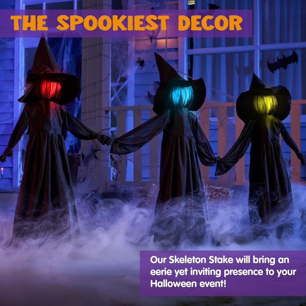 3パック 51インチ ハロウィン魔女デコレーション 屋外ヤー - Decor Lighting Pack のレビューと価格