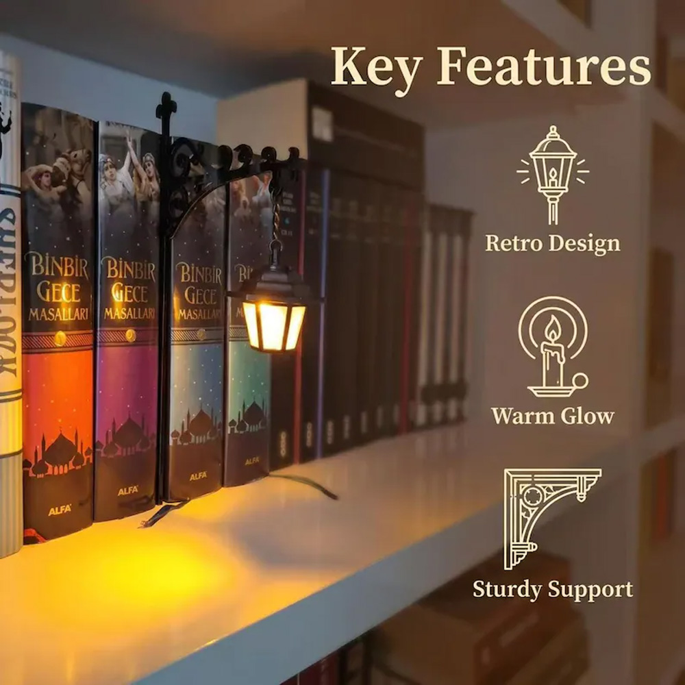 ライブラリーランタン装飾本棚照明レトロライブラリーランタン本 - Decor Lighting & Decor Fires のレビューと価格