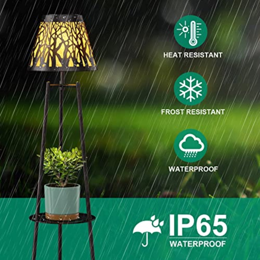 2パック屋外ソーラーフロアランプ、植物スタンド付き、防水メタ - Decor Lighting Pack のレビューと価格