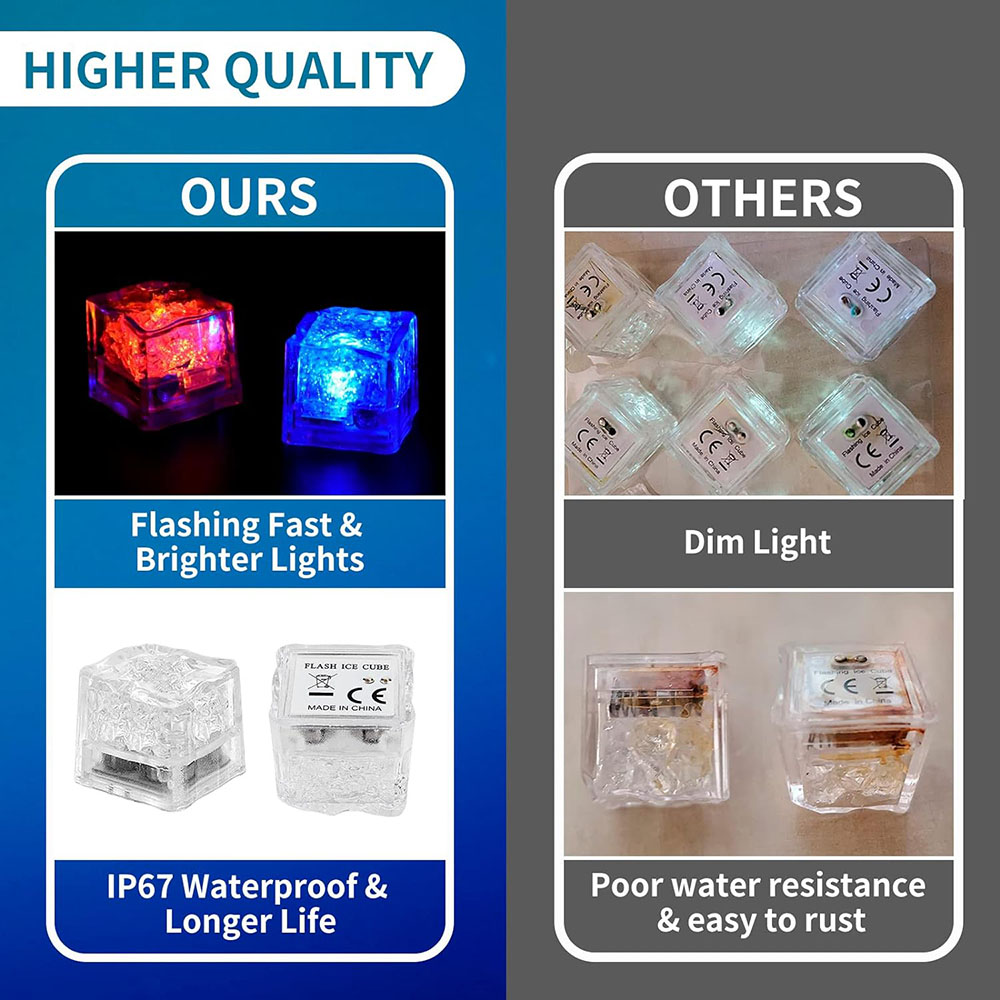 50/100個入り LEDアイスキューブ 暗闇で光る パーテ - Decor Lighting Pack のレビューと価格