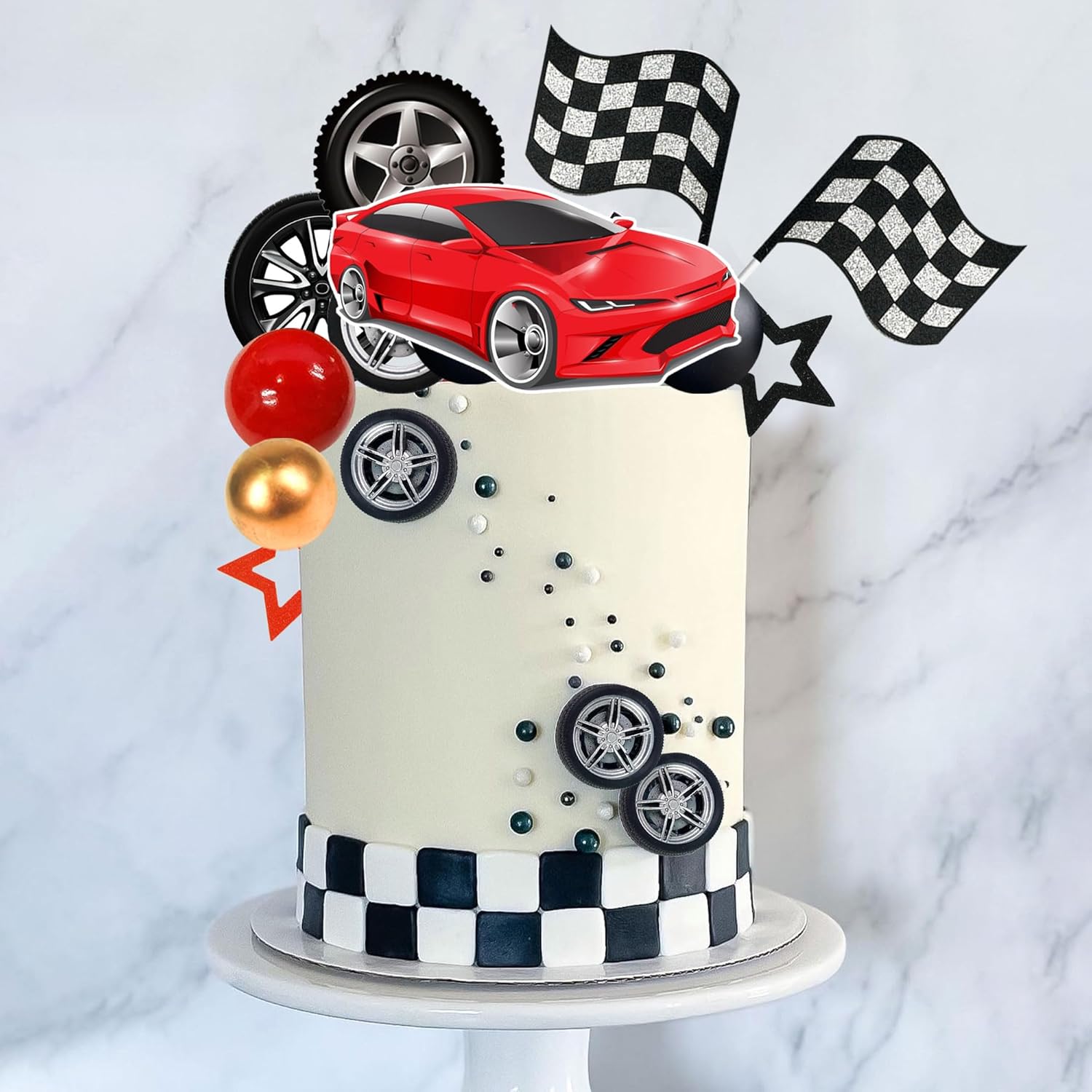 27 個レーシングホイールケーキトッパータイヤケーキデコレー - Lighting Mcqueen Birthday Decor のレビューと価格