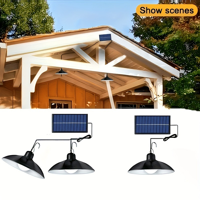 1pc ソーラーペンダントライト屋外 LED ランプダブルヘ - Room Decor Lighting Lamp のレビューと価格