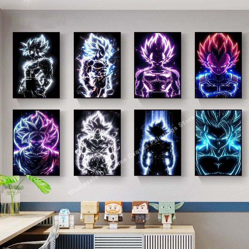 アニメドラゴンボール悟空ネオンライト効果ポスター高精細画像印 - Lighting Effect Home Decor のレビューと価格