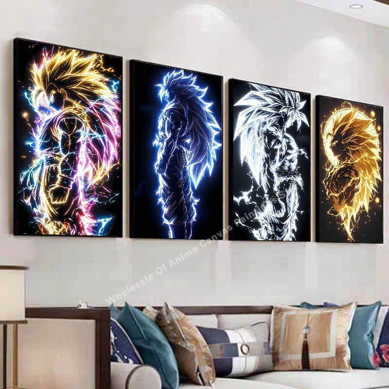 アニメドラゴンボール悟空ネオンライト効果ポスター高精細画像印 - Lighting Effect Home Decor のレビューと価格