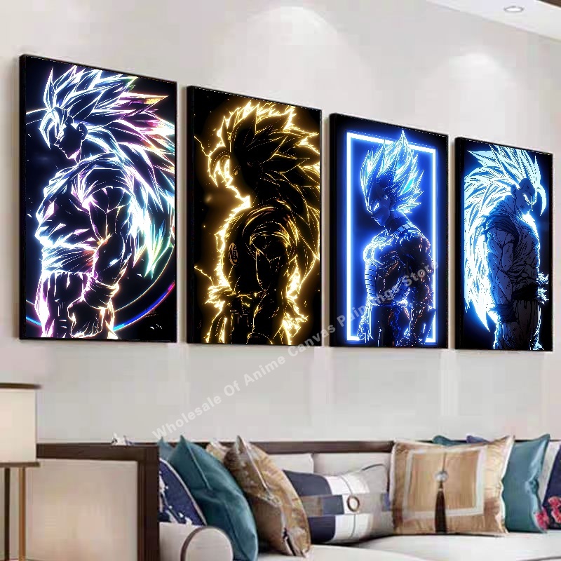 アニメドラゴンボール悟空ネオンライト効果ポスター高精細画像印 - Lighting Effect Home Decor のレビューと価格