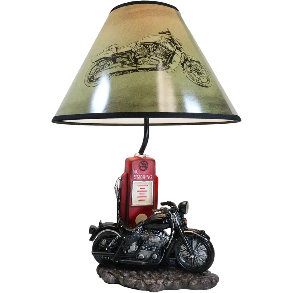 ヴィンテージレトロブラックオートバイガスポンプデスクランプ（ - Lighting Decor のレビューと価格
